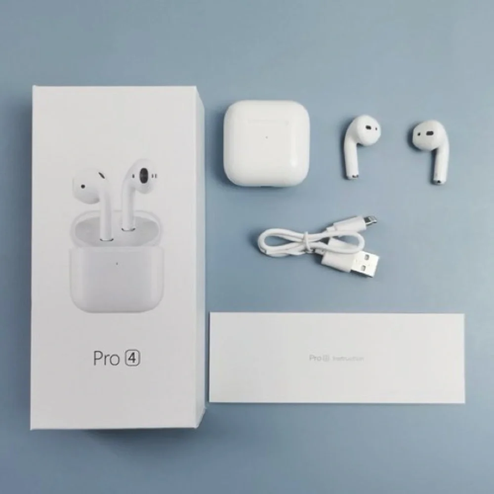 Pro 4 Bluetooth Earbuds - Sleek White